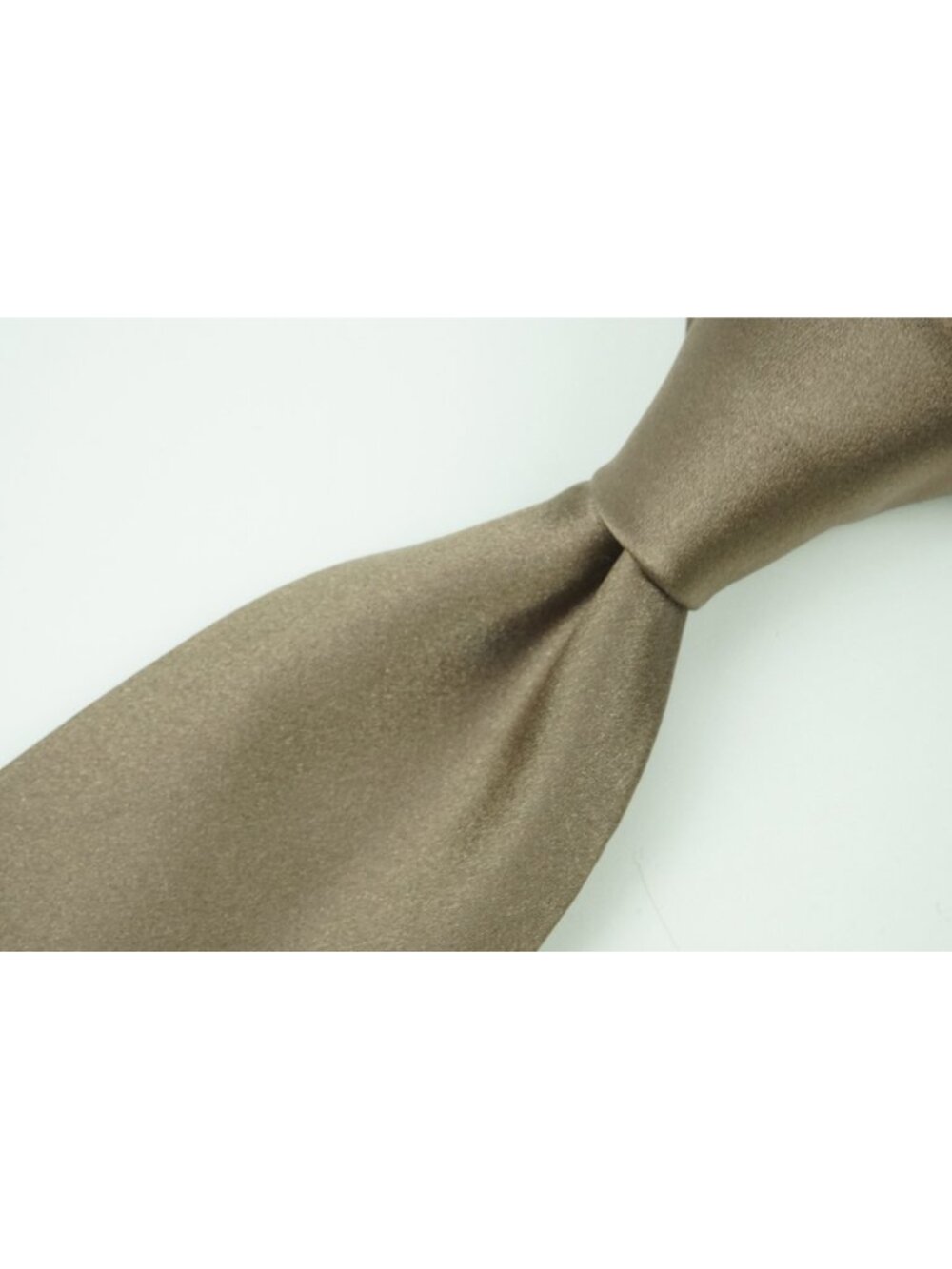 Ralph Lauren Purple Label RLPL Solid Brown Sheen Sateen 100% Silk Tie Italy